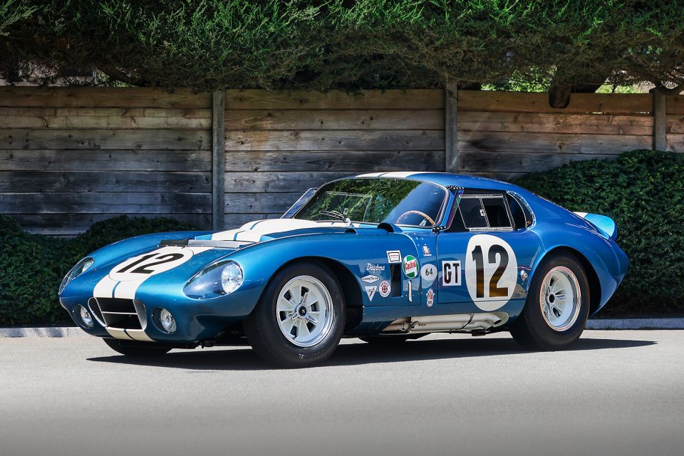 The record-setting 1964 Shelby Cobra Daytona Coupe chassis CSX2300 in blue number 12 competition livery