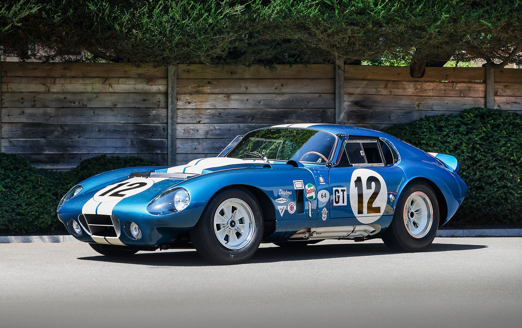 The record-setting 1964 Shelby Cobra Daytona Coupe chassis CSX2300 in blue number 12 competition livery