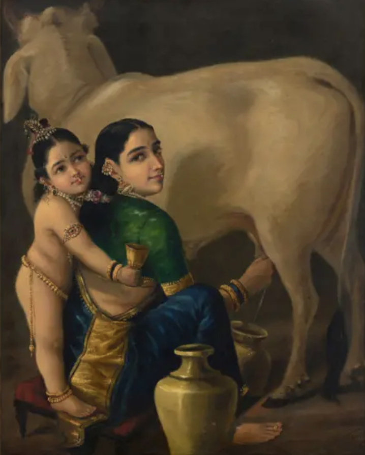 Yashoda and Krishna by Raja Ravi Varma, the painting sold at Saffronart in April 2026.