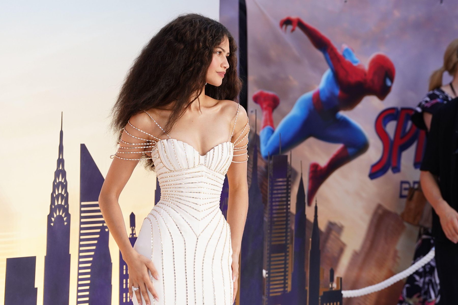 Zendaya on the red carpet at a Spider-Man premiere.
