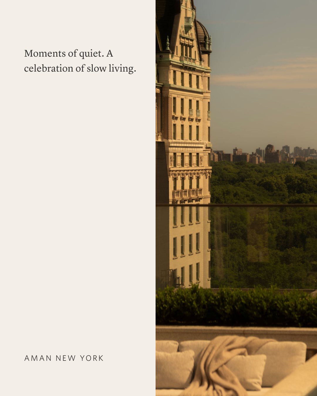Serene spa sanctuary at Aman New York featuring tranquil treatment spaces designed for restoration