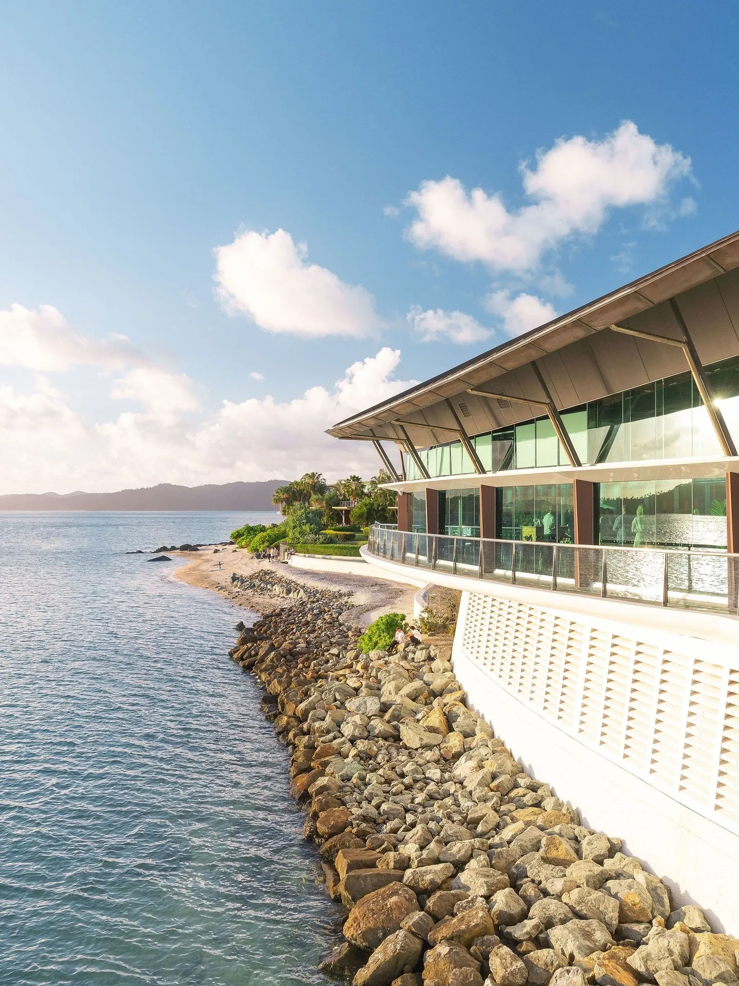 Panoramic view of the Whitsunday Islands landscape during golden hour at Hamilton Island Race Week