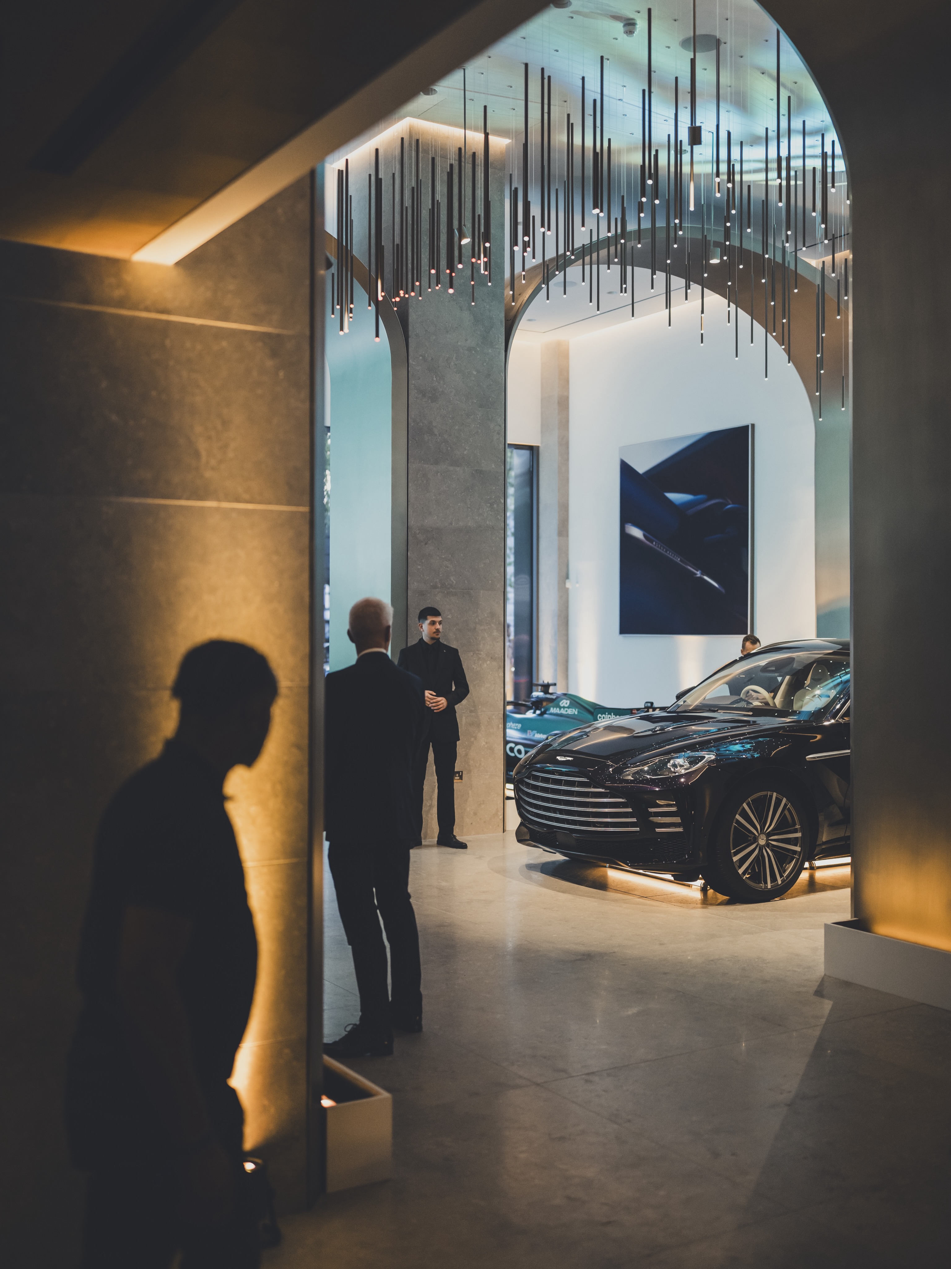 The new Aston Martin DBX GT positioned elegantly at Q London in Berkeley Square