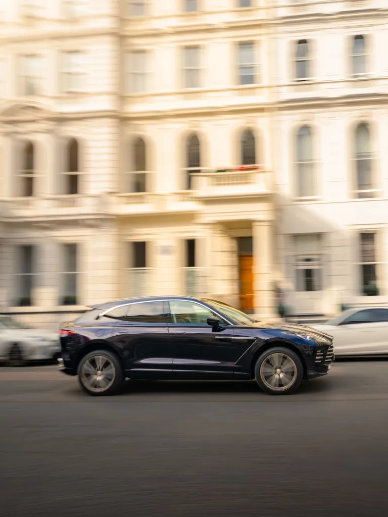 The DBX GT's sleek profile highlighting its dynamic performance stance