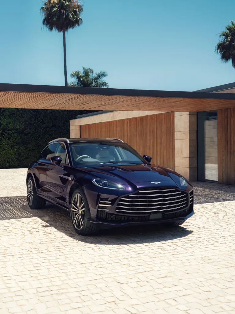 Three-quarter rear perspective of DBX GT illustrating unmistakably Aston Martin styling