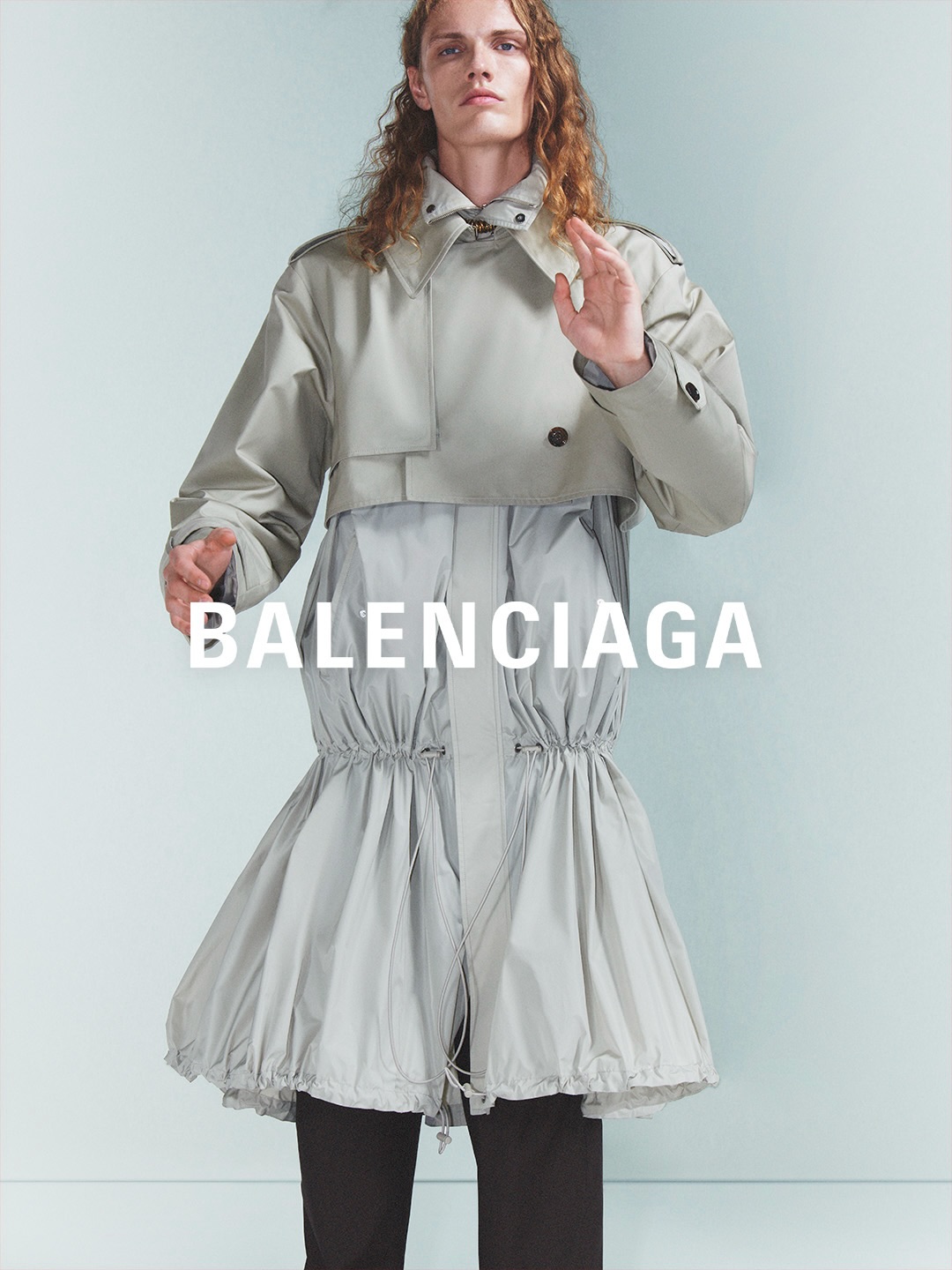Balenciaga Summer 27 model showcasing minimalist coral dress design