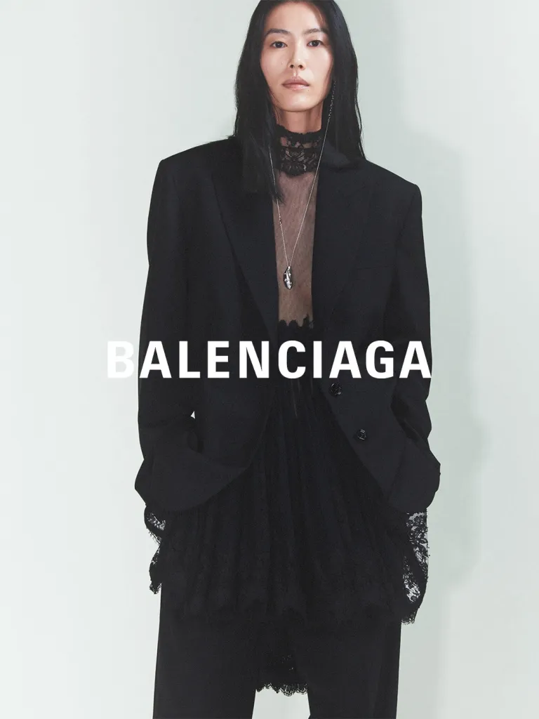 Detailed view of Balenciaga Summer 27 garment construction and fabrication
