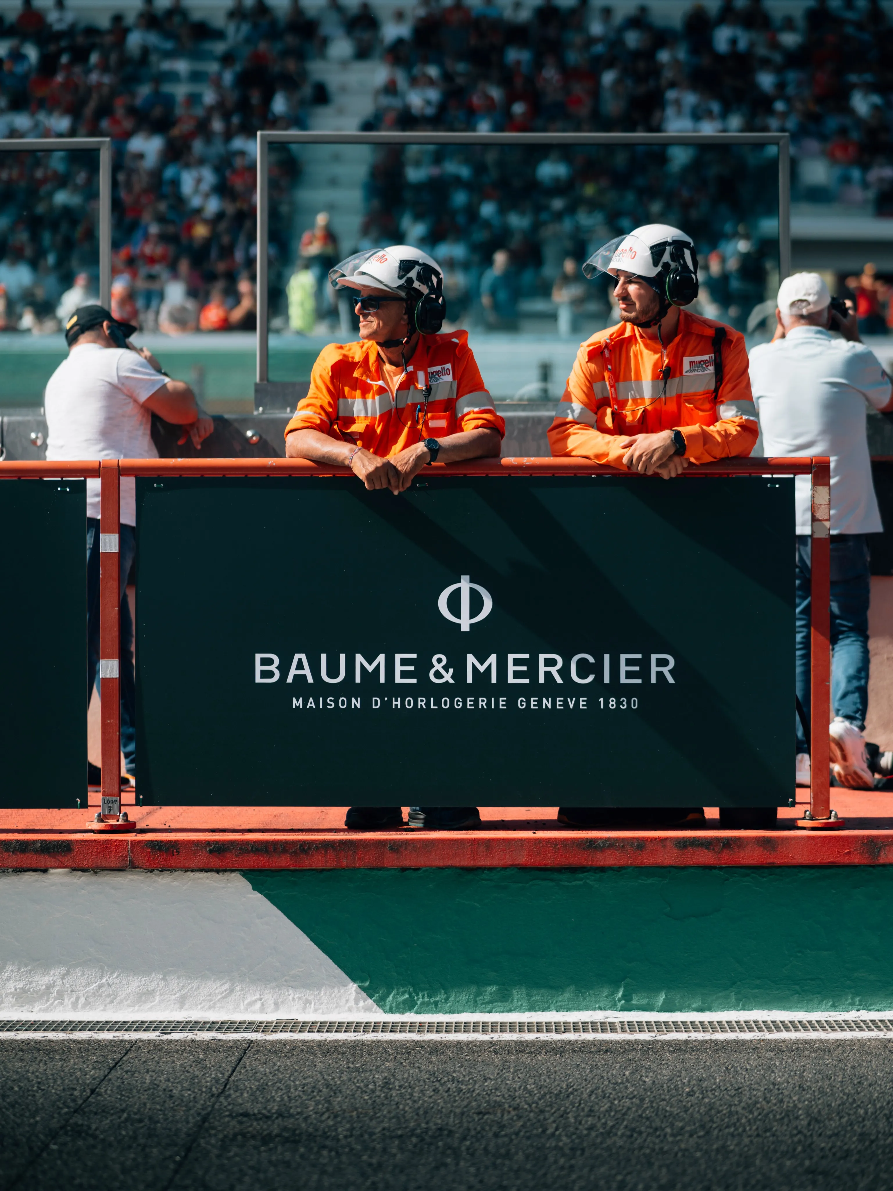 Baume et Mercier Classima 10898 limited edition timepiece with black calfskin strap and motorsport logo