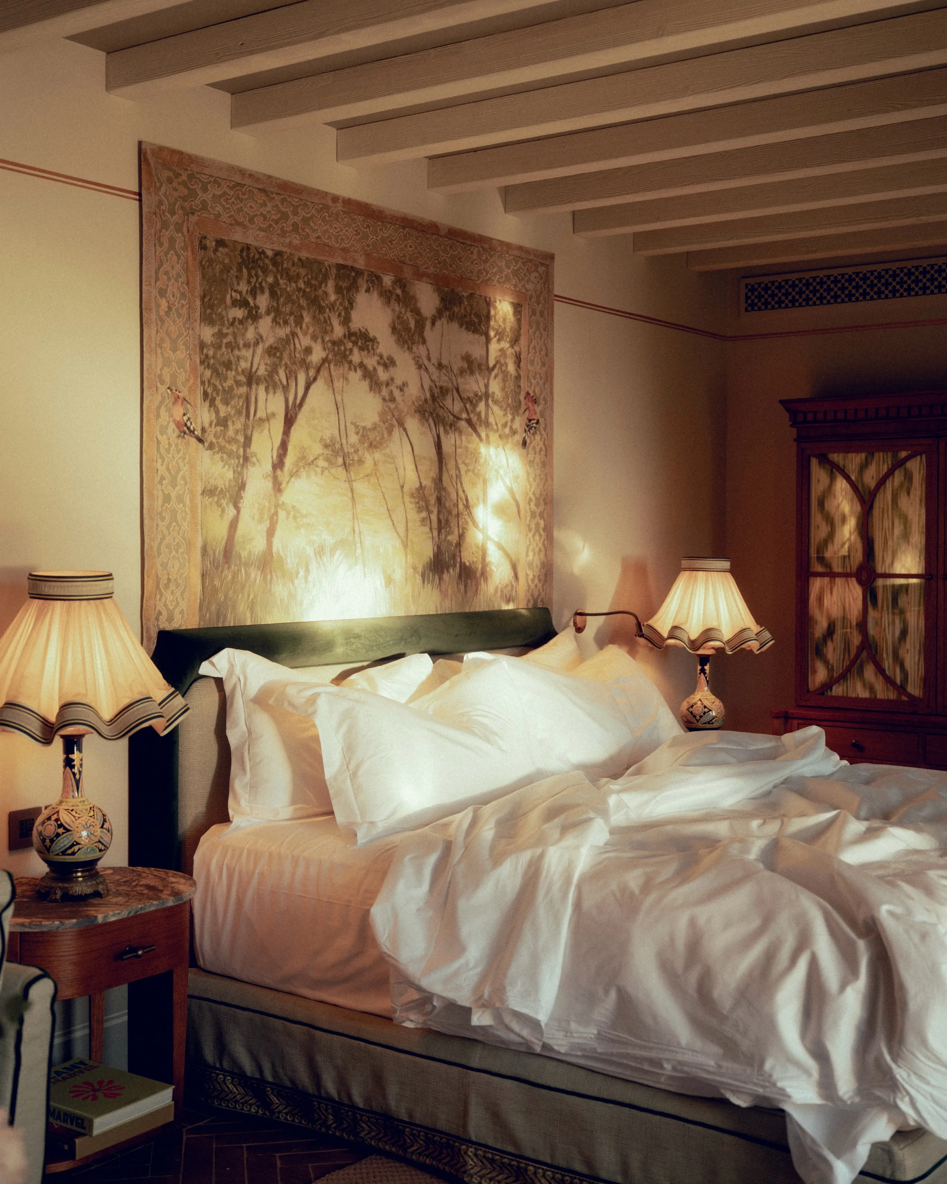 Sunlit suite terrace at Villa San Michele with Florence's iconic dome and skyline in morning light