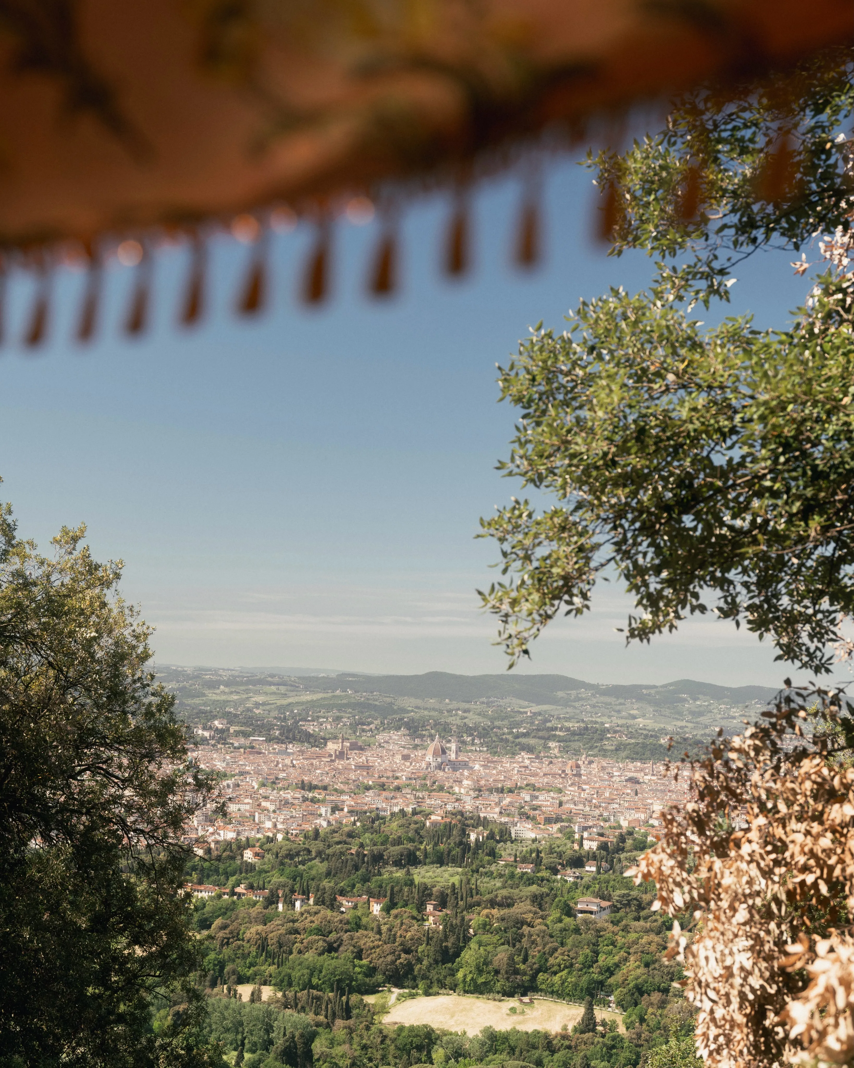 Villa San Michele's elegant exterior with climbing vegetation and autumn light
