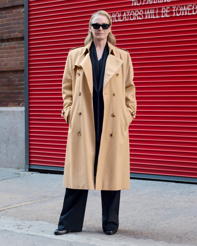 Lisa Love styling the Burberry trench coat in New York