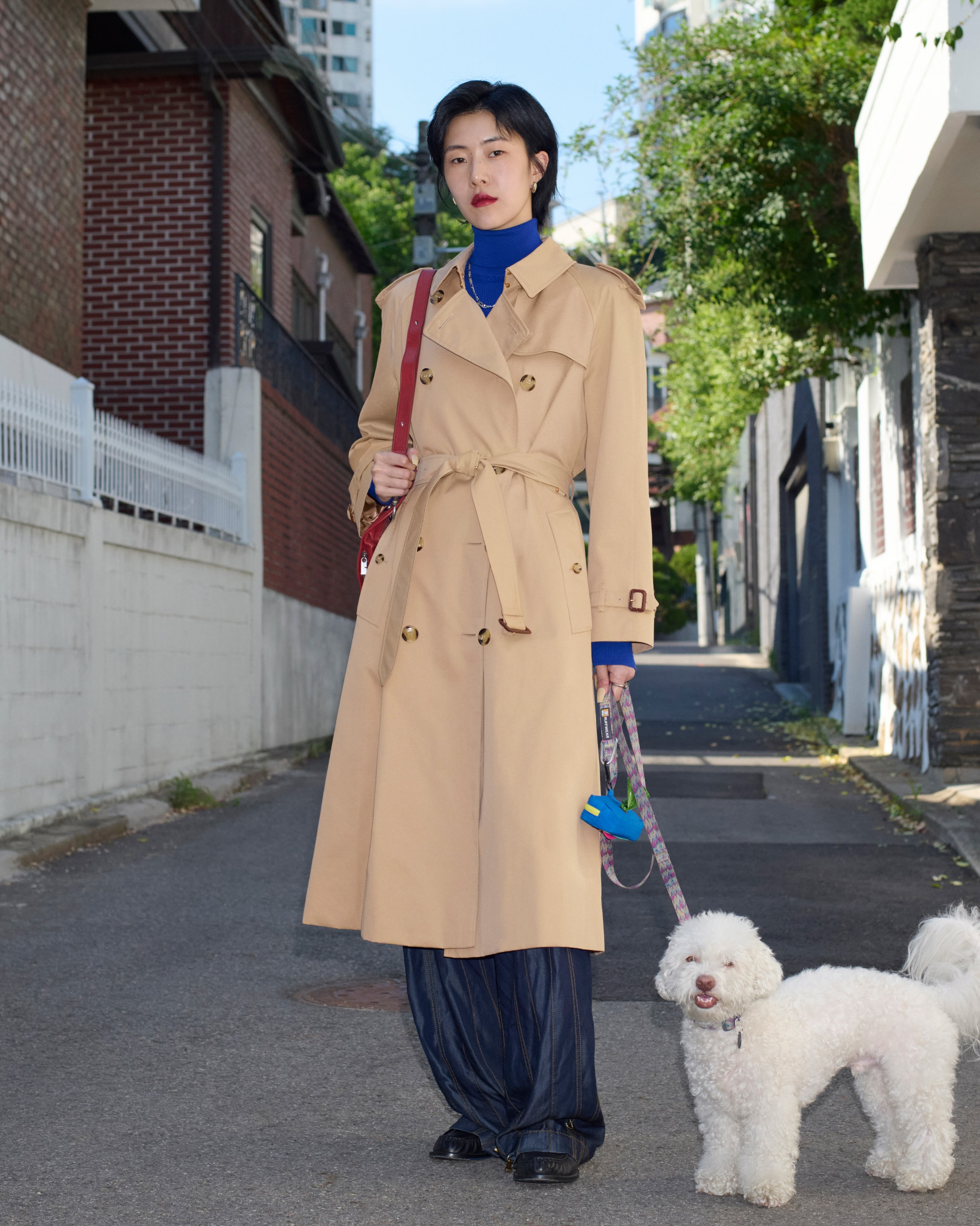 Sohyun Jung in Burberry trench coat, Seoul