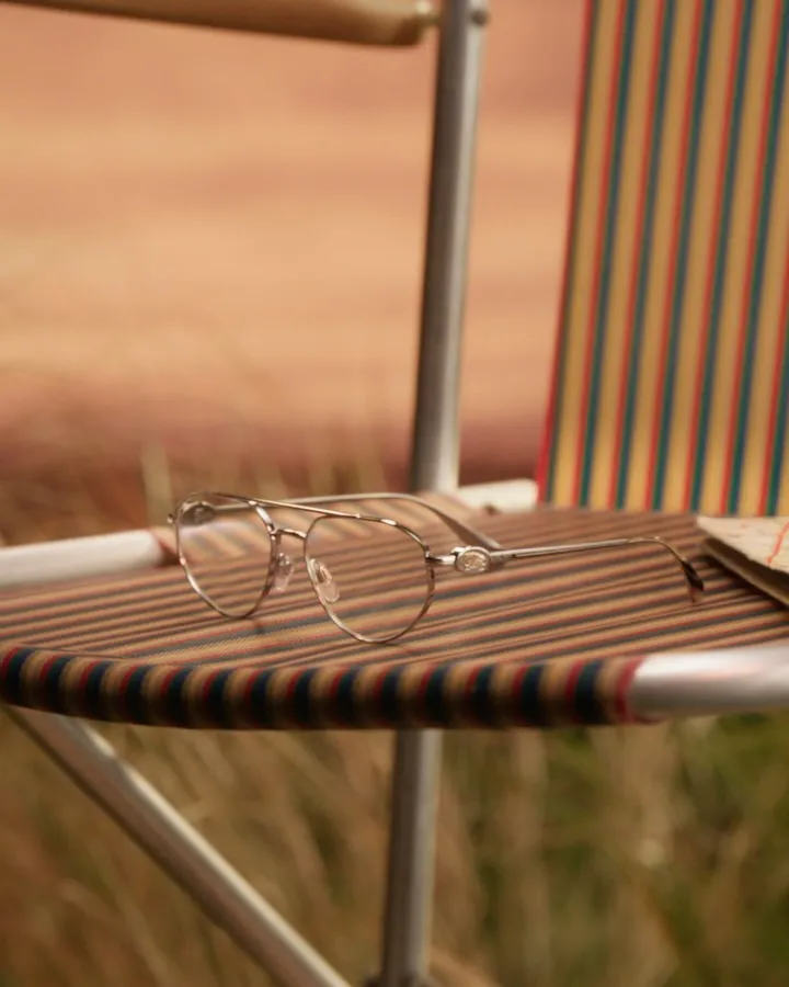 Close detail of Burberry eyewear construction highlighting quality materials and craftsmanship