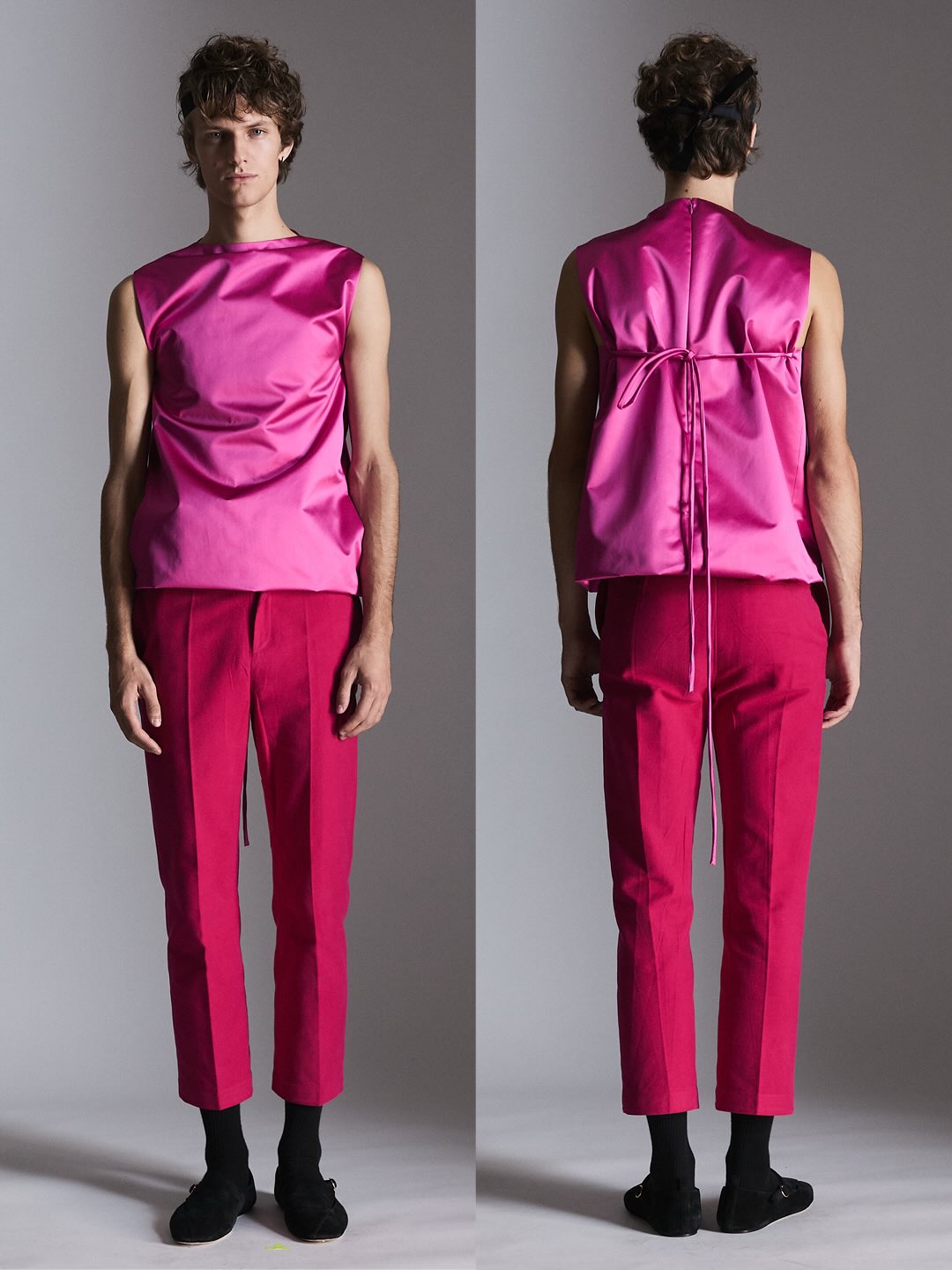 Model presenting Celine's understated luxury aesthetic from the latest collection