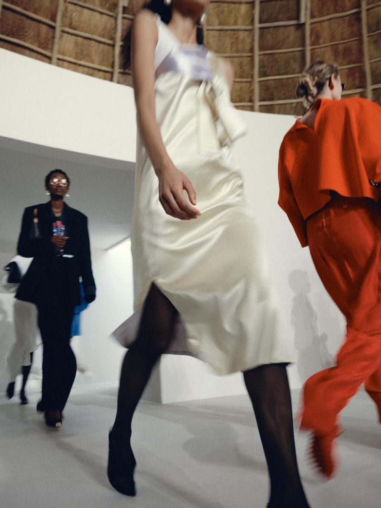 Final look from Summer 2027 collection showcasing refined Parisian elegance