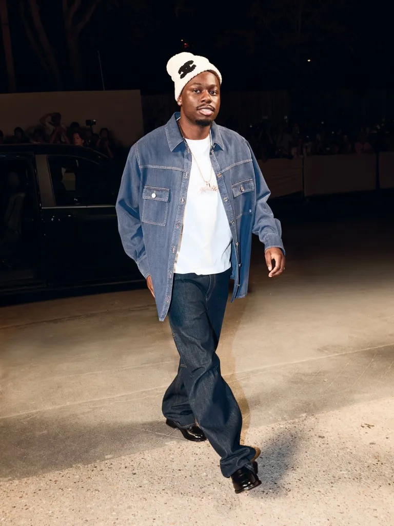 Sophisticated attendee at luxury fashion show