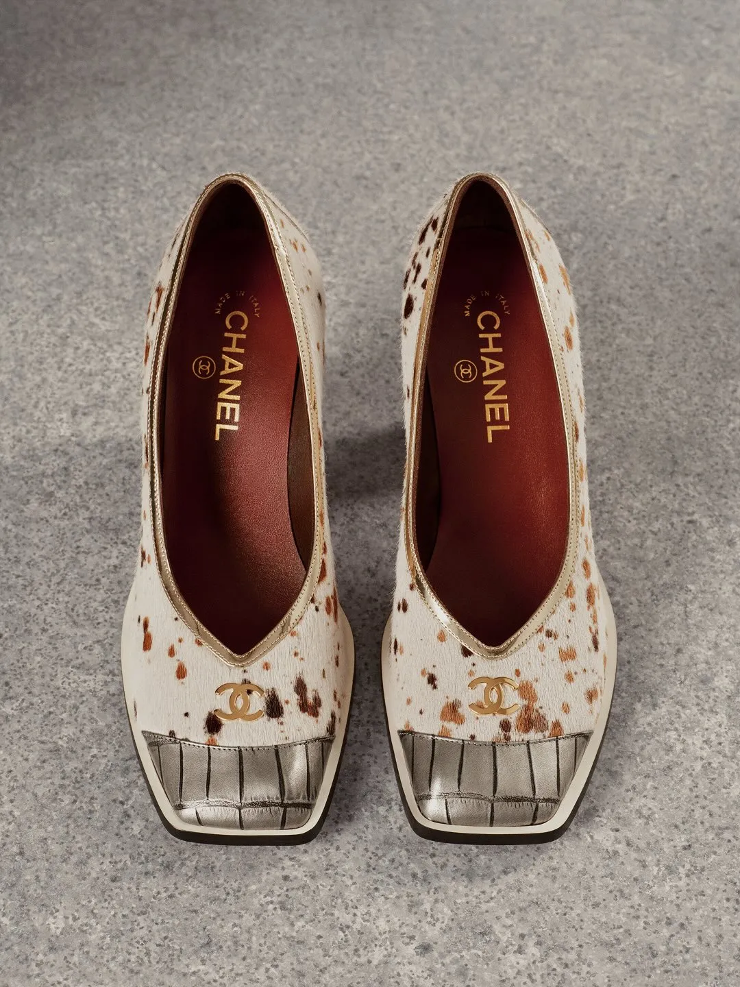 Detail of Chanel's iconic tweed fabric reworked in contemporary spring colour palette