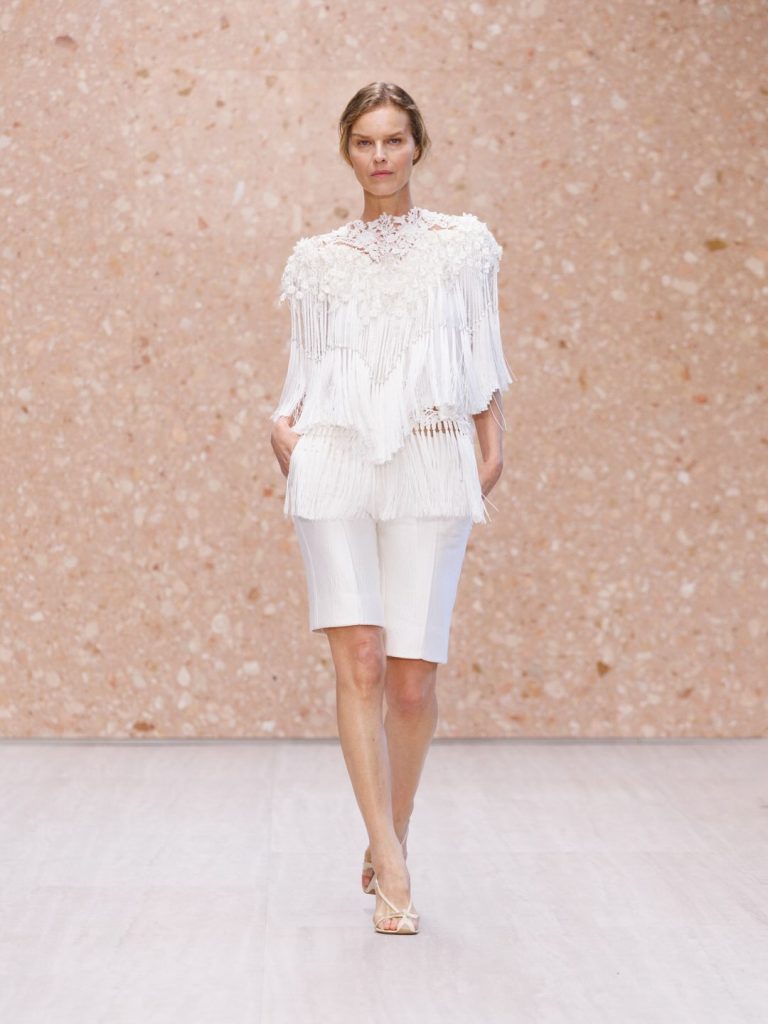 Jewelled tone fabric detail from the Summer 2027 collection