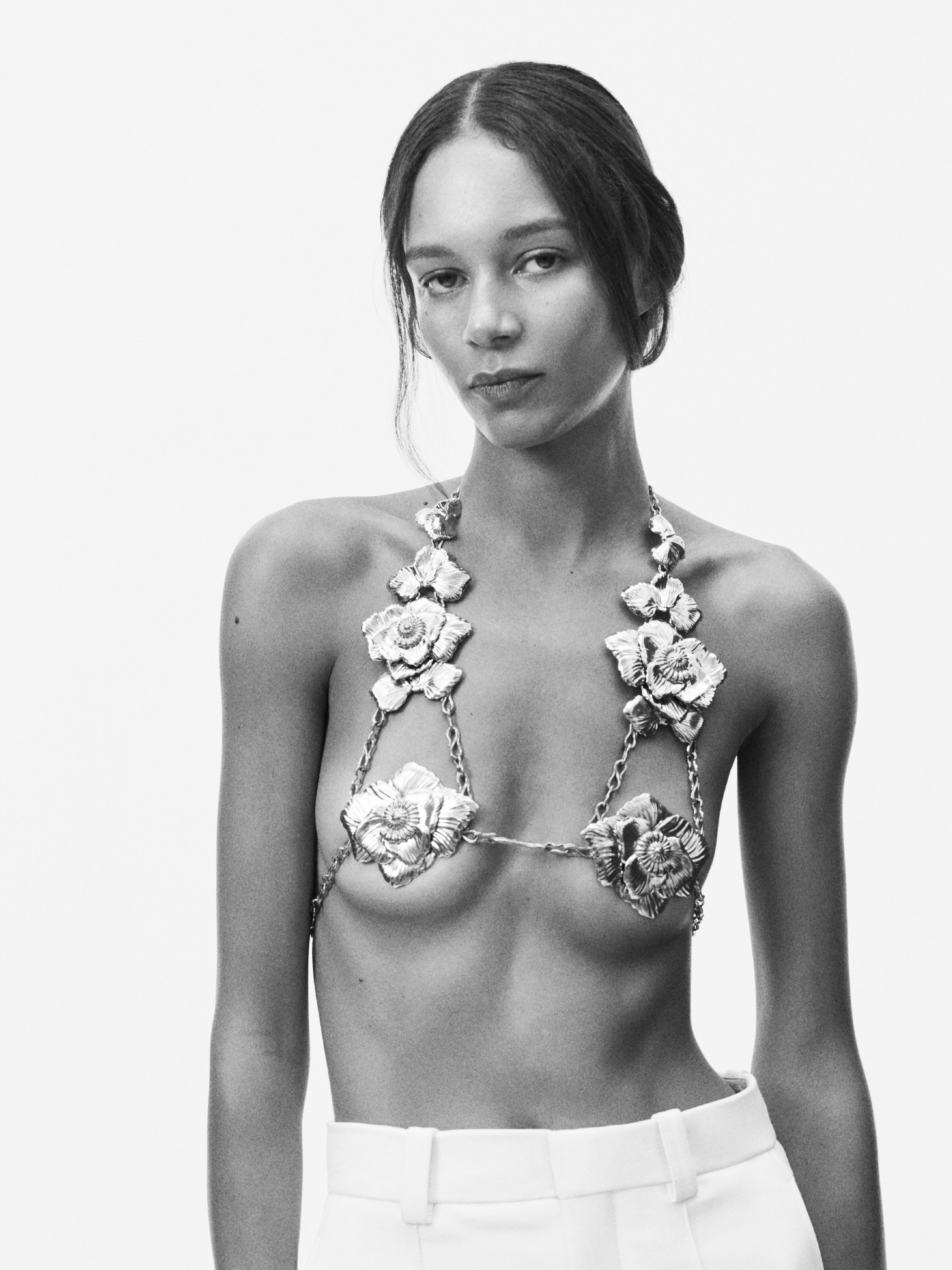 Portrait of muse in Chloé Summer 27 collection by photographer Willy Vanderperre, directed by Chemena Kamali