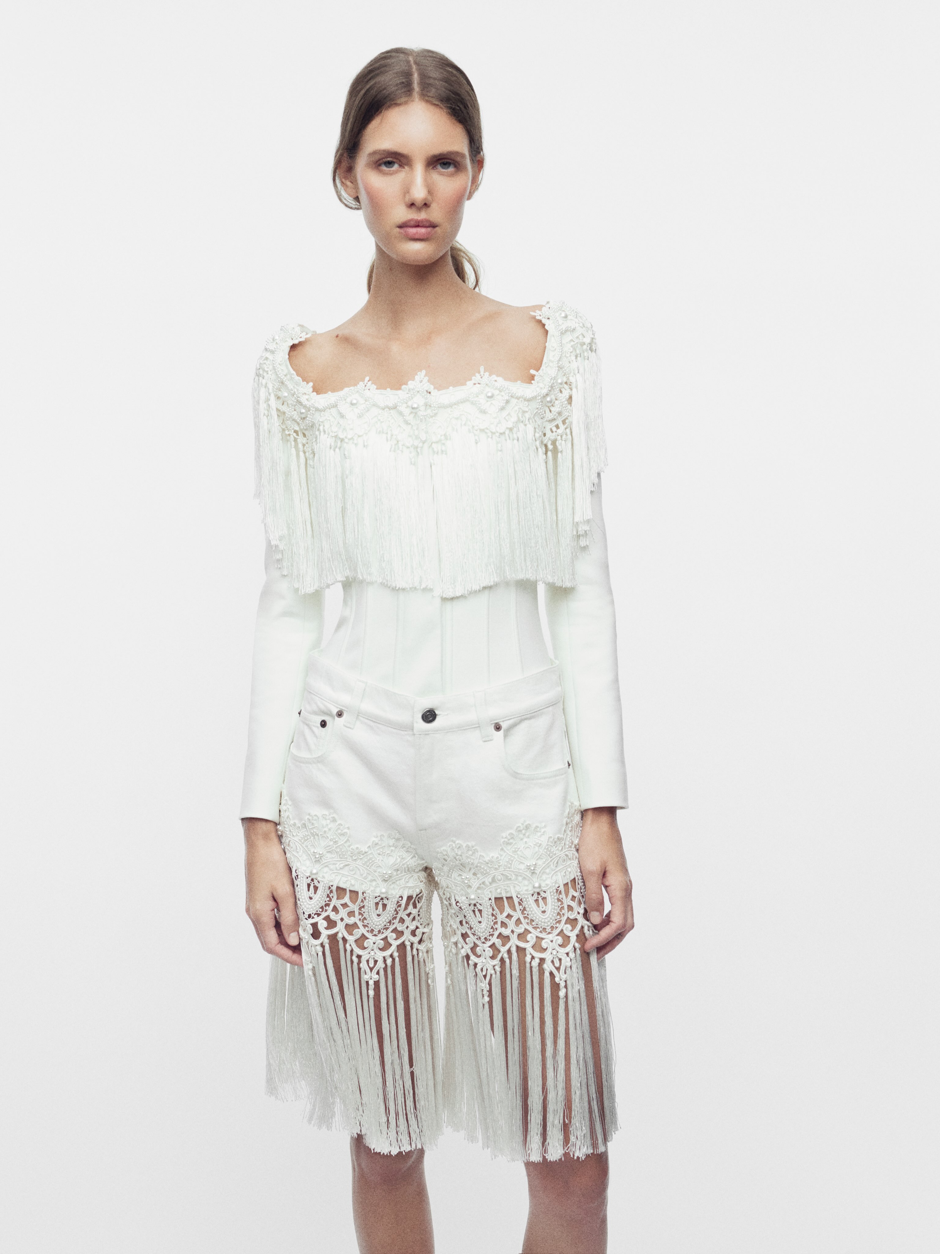 Second portrait from Chloé Summer 27 campaign featuring model in designer collection by Chemena Kamali