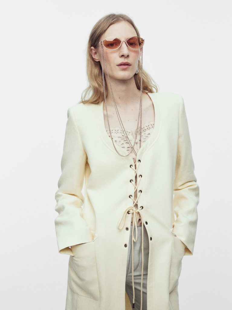 Portrait of Julia Nobis photographed by Willy Vanderperre for Chloé Summer 27, captured with luminous natural lighting against a neutral backdrop