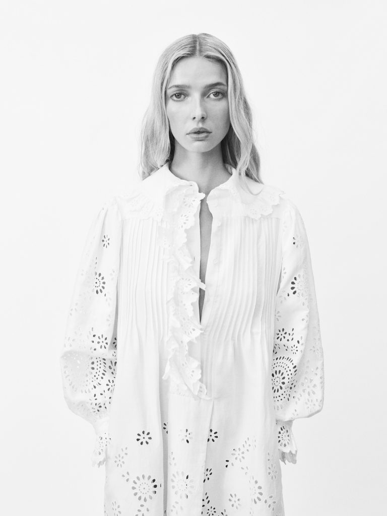 Portrait photograph by Willy Vanderperre featuring Apple Martin in Chloé Summer 27 collection designed by Chemena Kamali