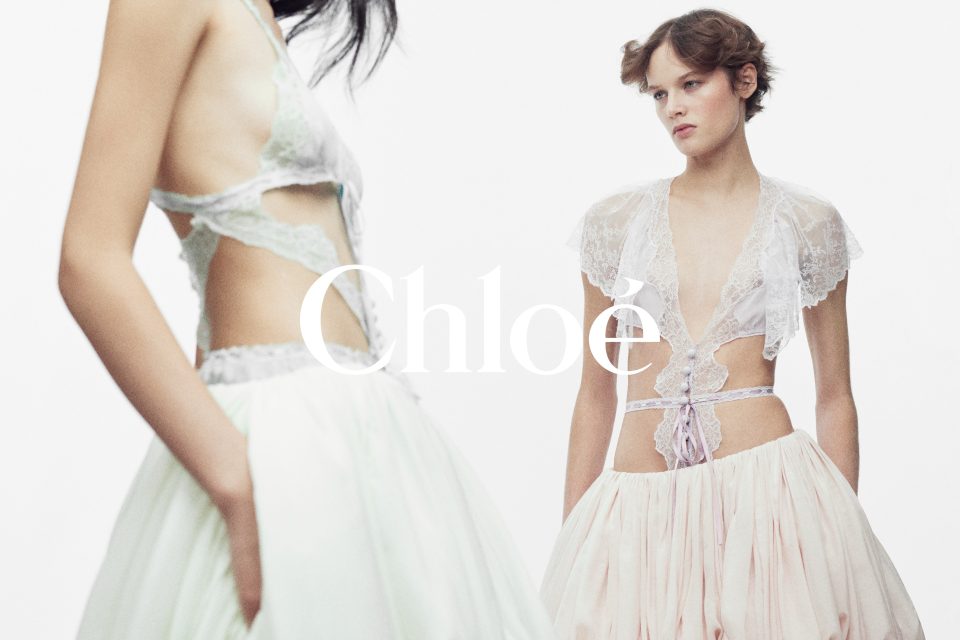 Portrait of a woman in Chloé Summer 27, photographed by Willy Vanderperre with soft natural lighting and neutral palette