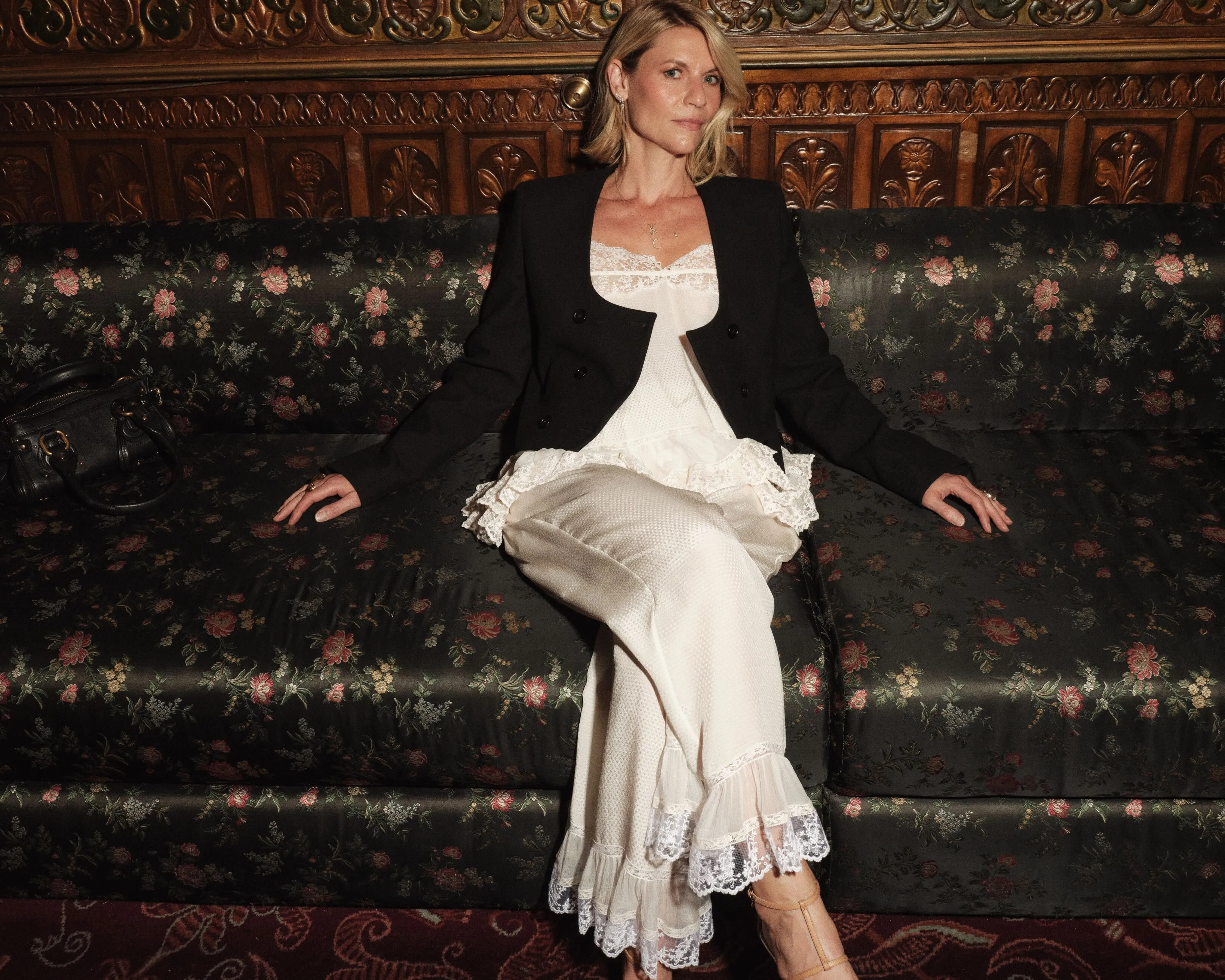 Detail of delicate silk fabric featuring Chloé's signature draping technique