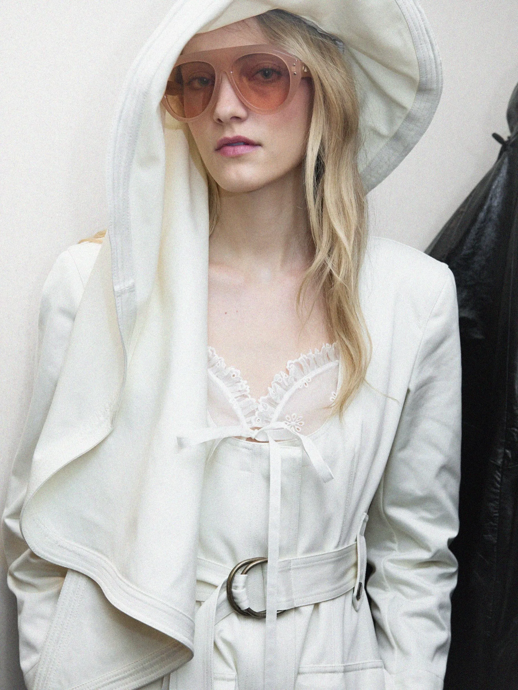 Chloé Summer 2027 garment on model in preparation area