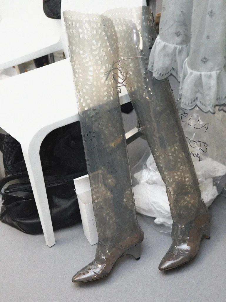 Creative team at work backstage at Chloé Summer 2027