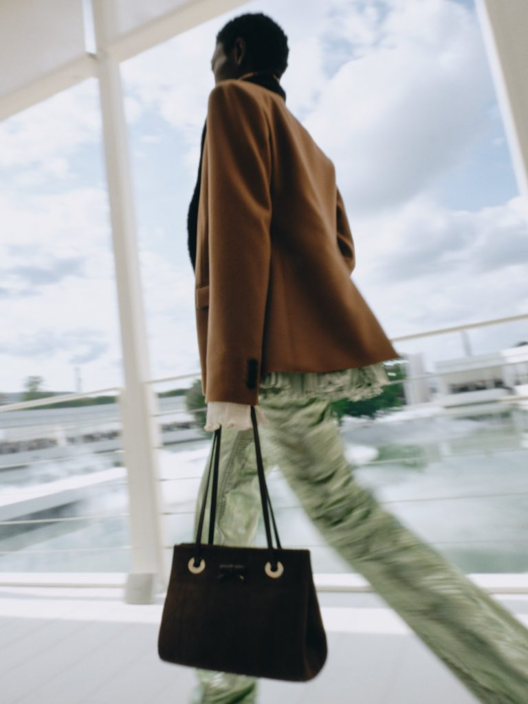 Final model on runway in completed ensemble from Dior Summer 2027