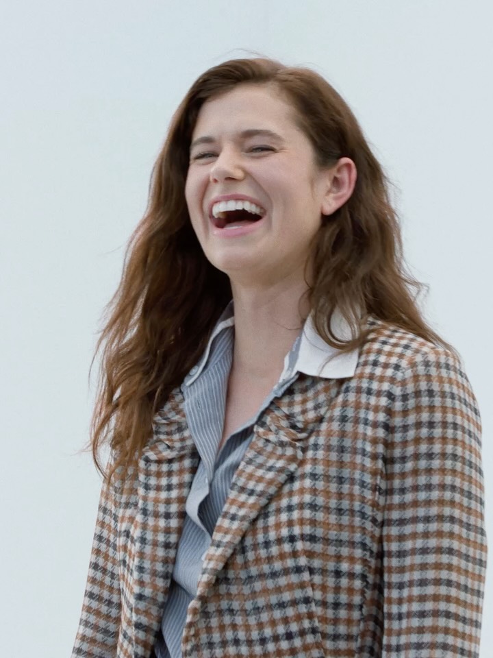 Alison Oliver wears a luminous design from the Dior Summer 2027 women's collection at the fashion show