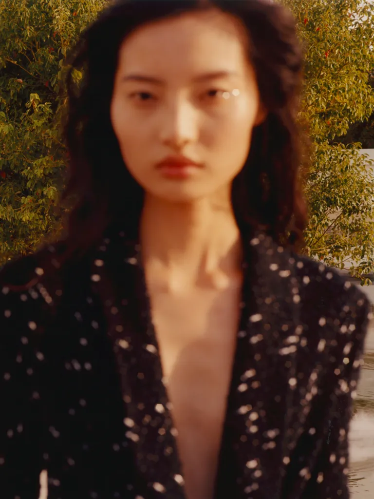 Close-up detail of intricate draping on a Dior Summer 2027 garment