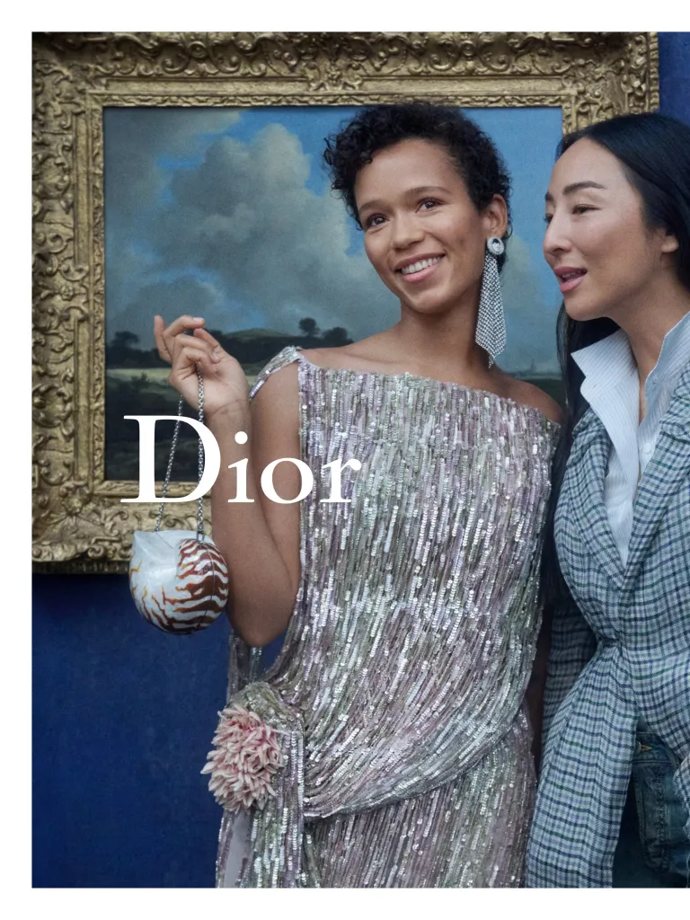 Greta Lee in Dior Cruise 2027 collection, styled for the LACMA campaign shoot by Benjamin Bruno