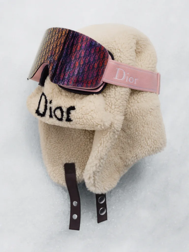 Multiple models styled in coordinated Dior Alps skiwear pieces