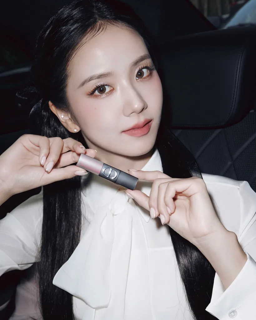 Detailed view of Dior Beauty cosmetic products and application for the Summer 2027 Women's Show presentation
