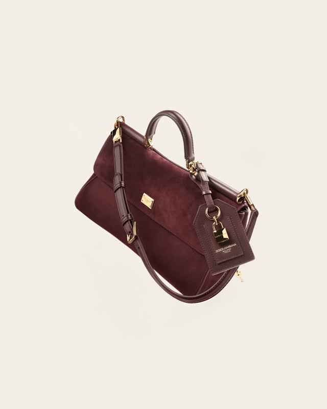 Detail of Sicily Bag's sophisticated hardware and textured surface, exemplifying luxury design