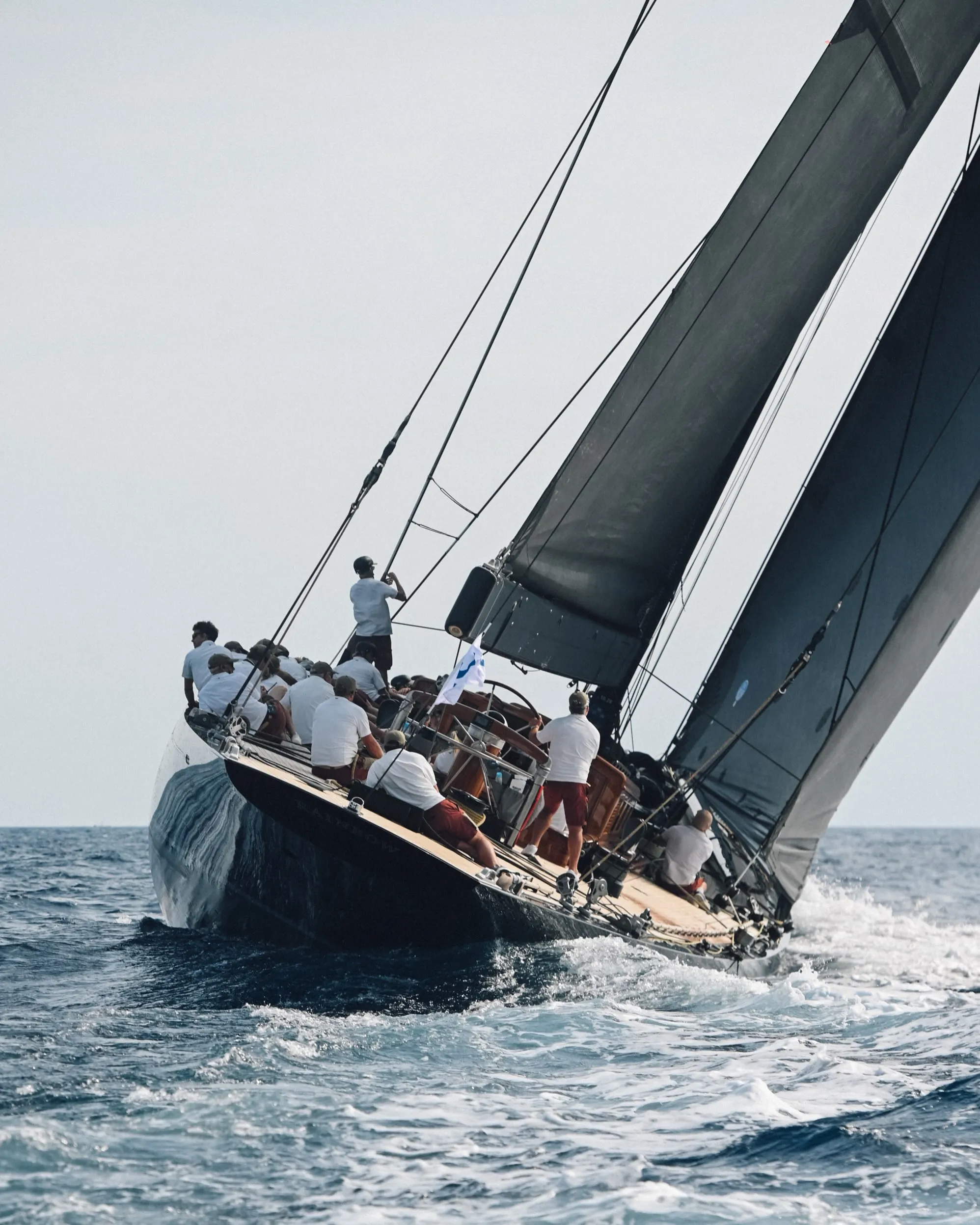 Modern Maxi racing yacht in full sail configuration