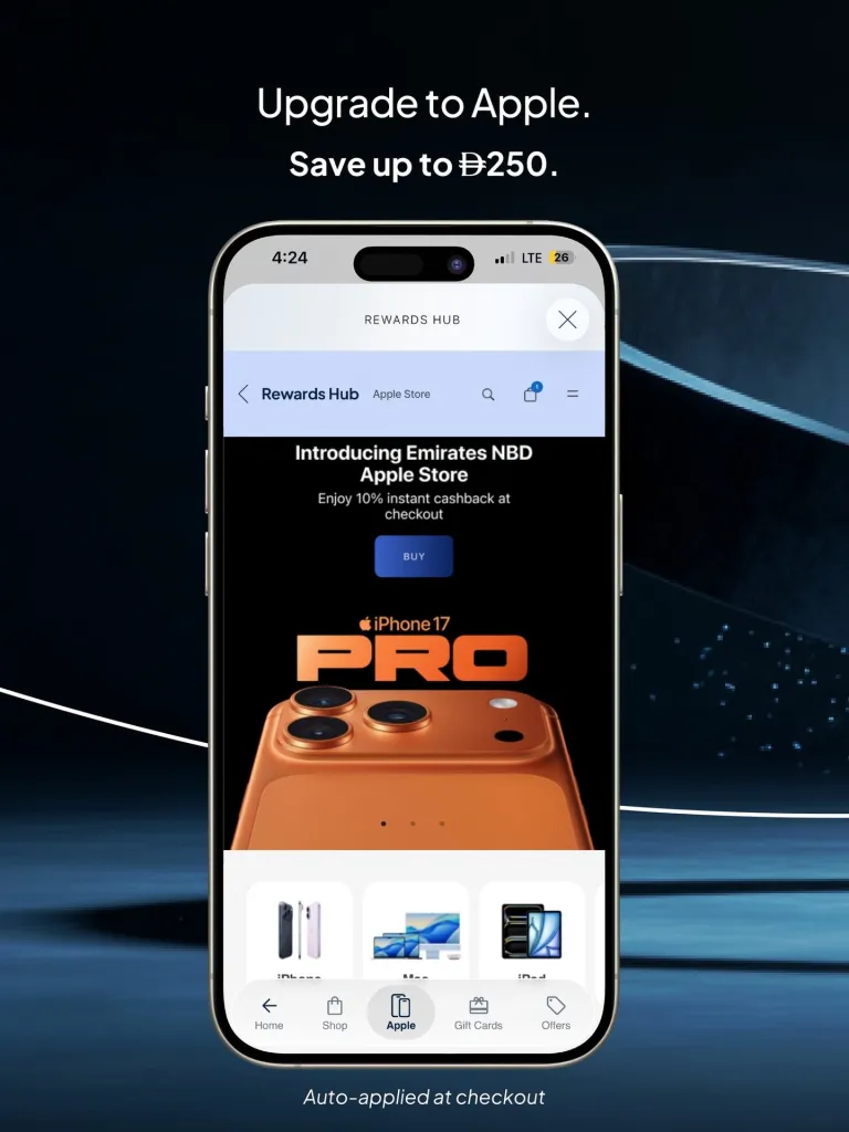 Apple technology products available through Emirates NBD rewards redemption programme