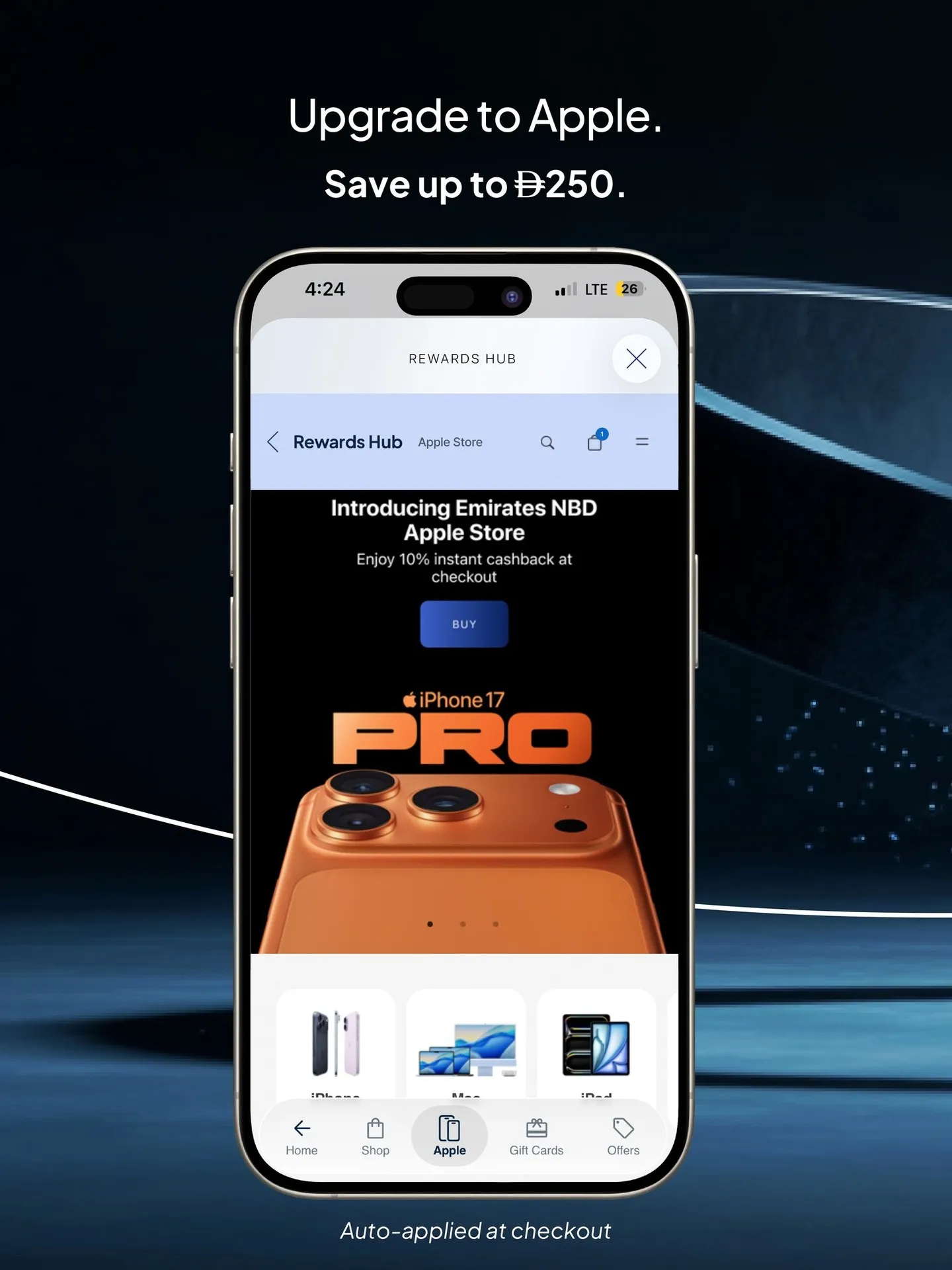 Apple technology products available through Emirates NBD rewards redemption programme