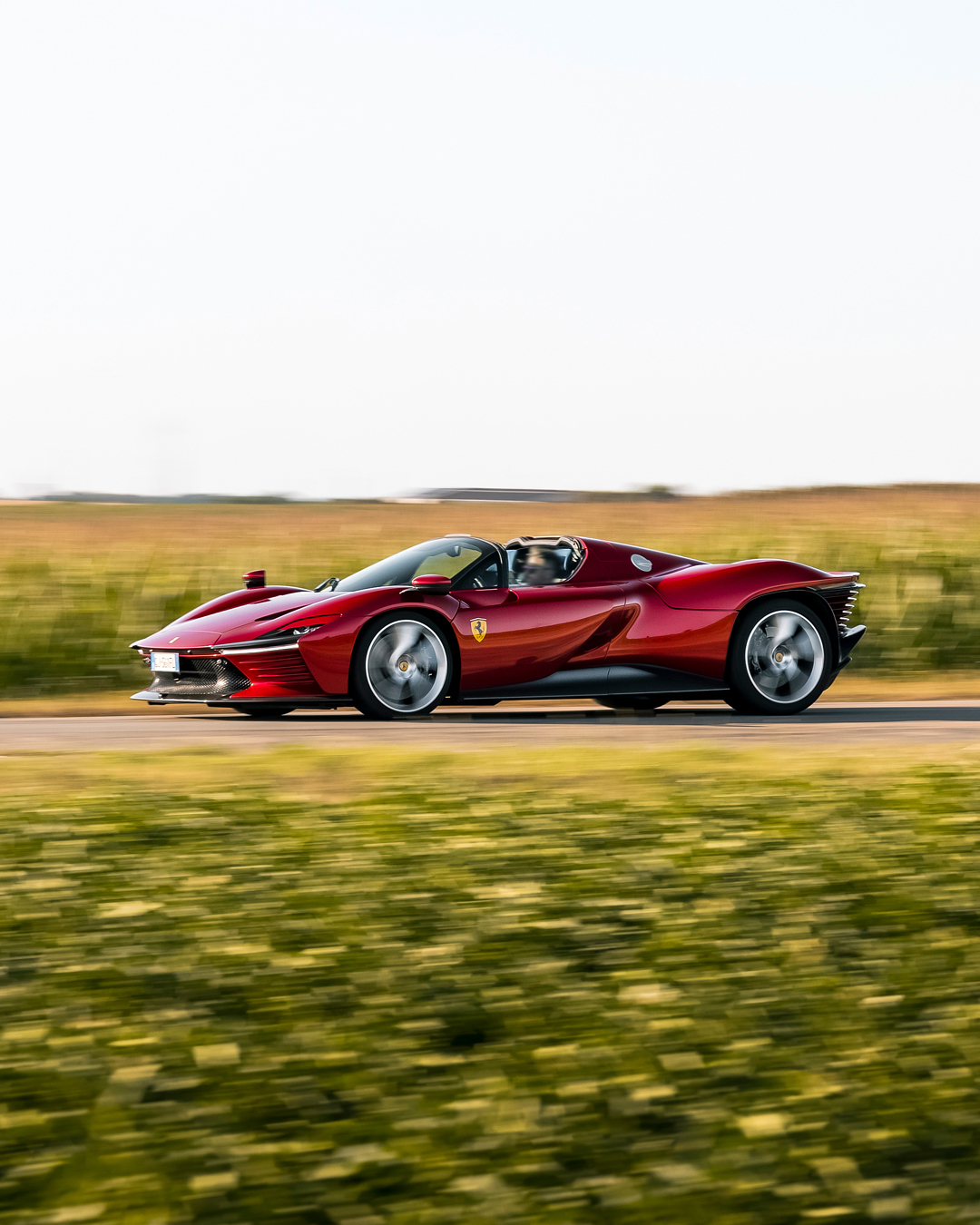 Detail view of the Daytona SP3's precision-engineered engine bay showcasing Ferrari mechanical excellence