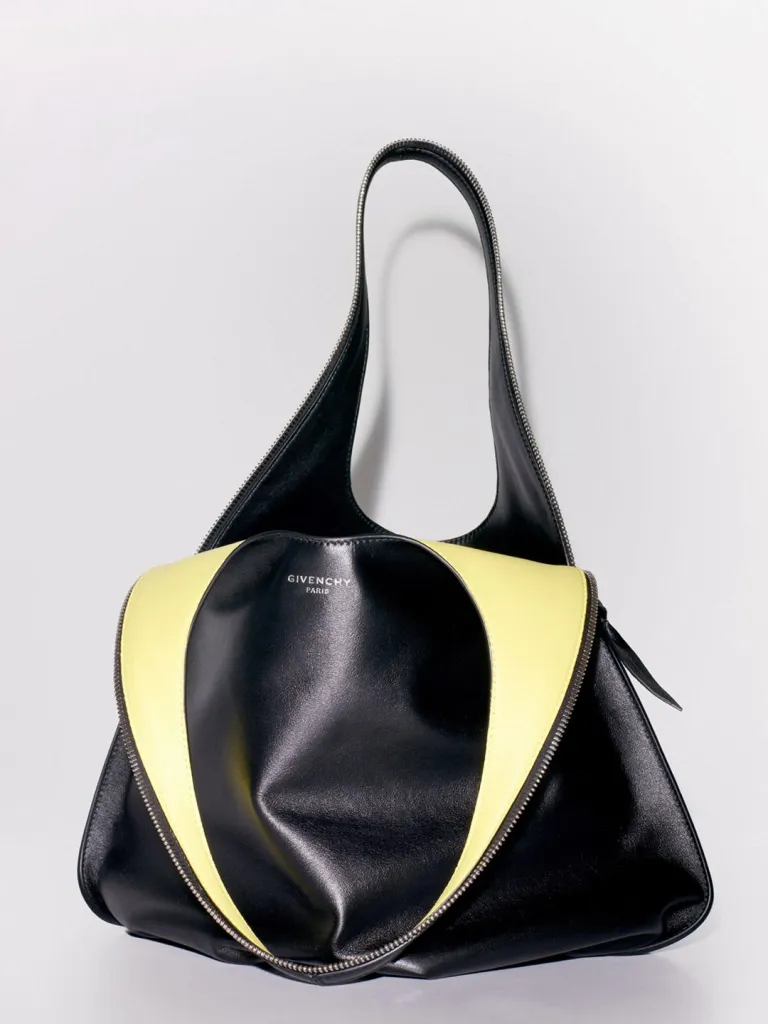 Overhead view of the Cut bag displaying its geometric profile and refined proportions