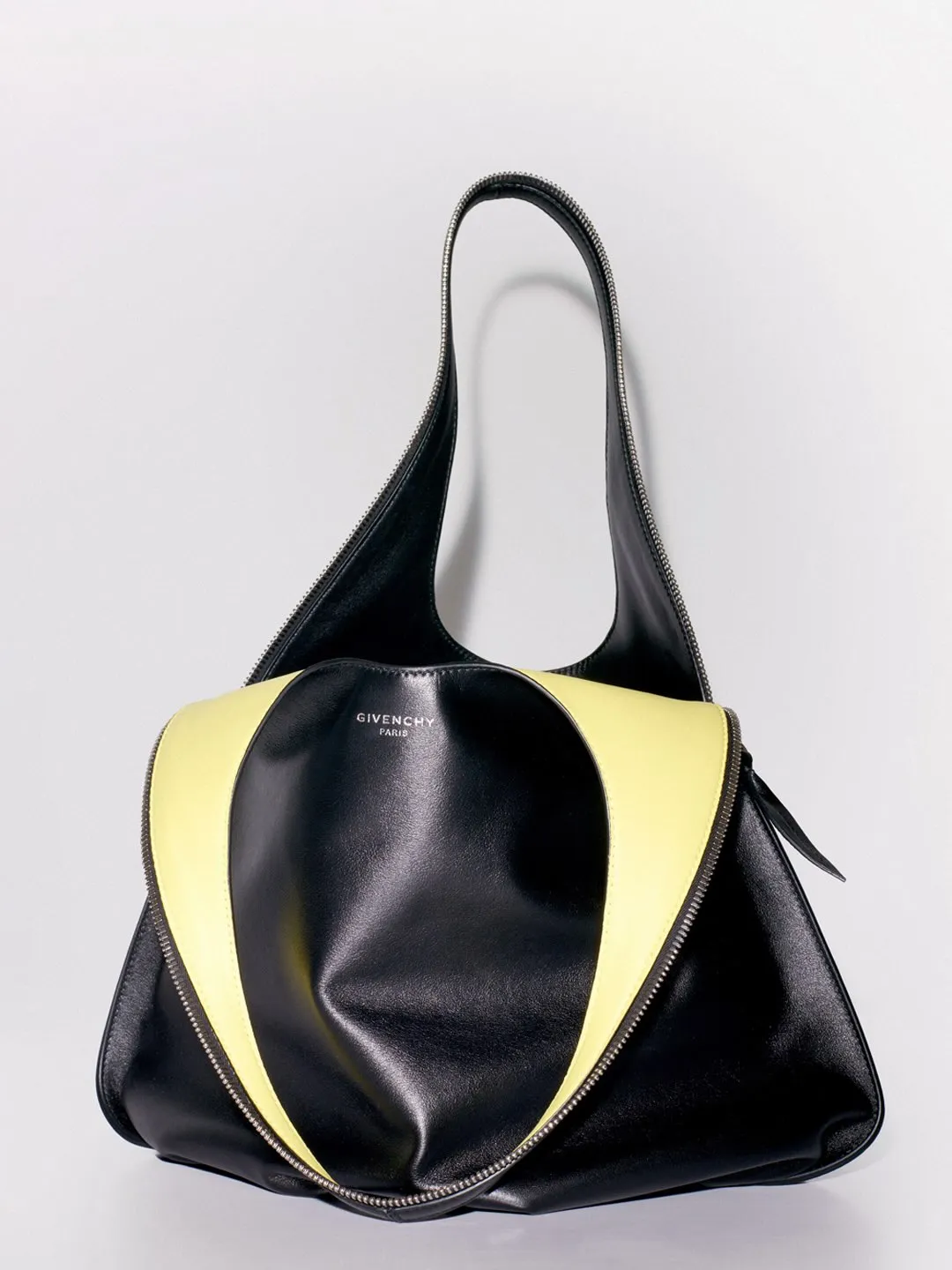 Overhead view of the Cut bag displaying its geometric profile and refined proportions