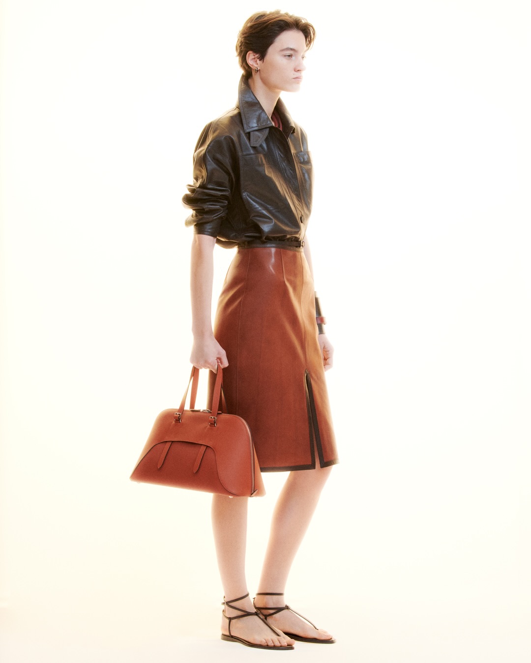 Detail of billowing sleeve construction in natural fabric, Hermès SS27
