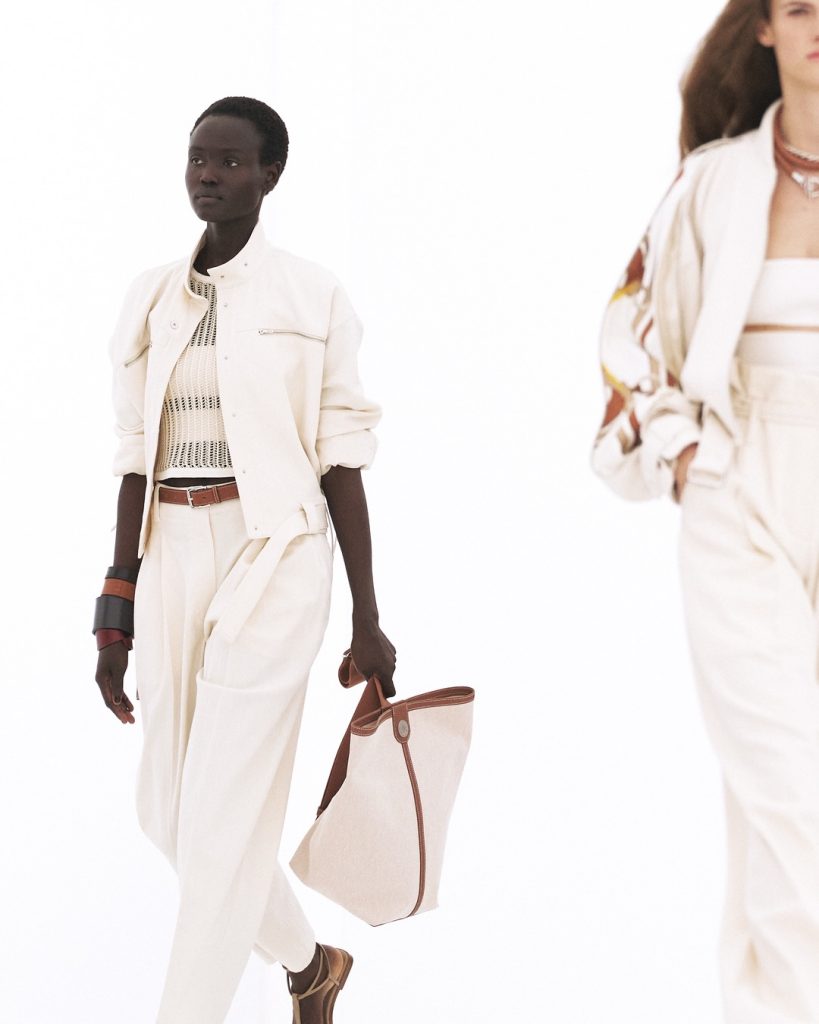 Ensemble shot displaying collection's approach to fluid, responsive silhouettes