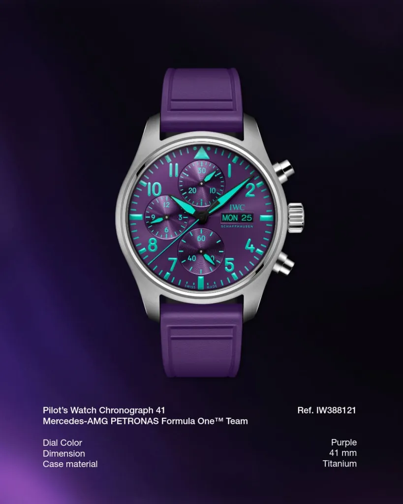 Brand partnership between IWC Schaffhausen and Mercedes AMG Petronas Formula One