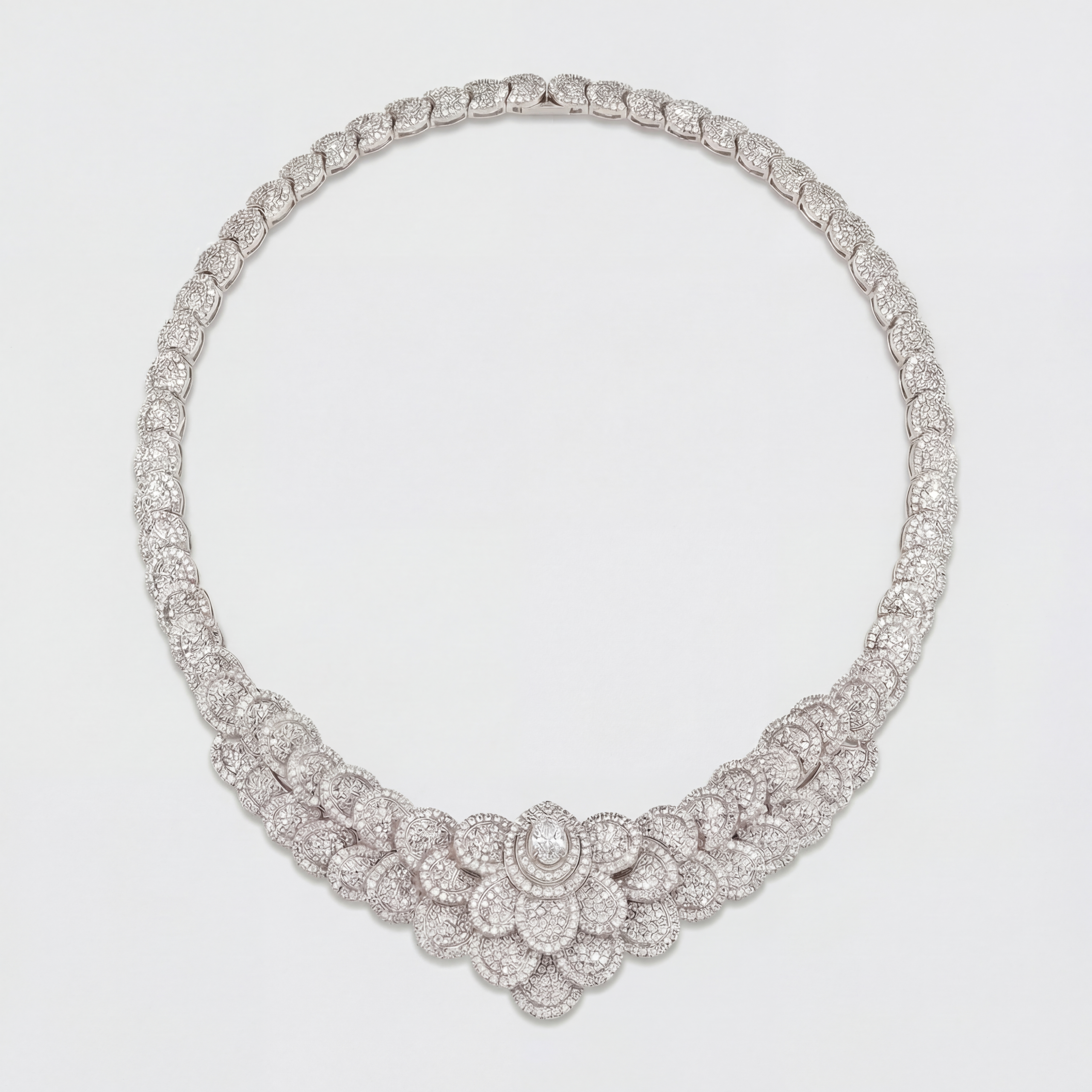 The Mermaid Necklace in 18k white gold