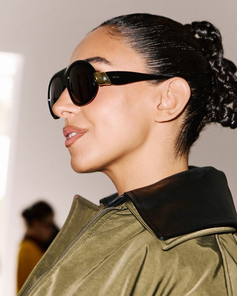 Salma Abu Deif attending the Loewe Spring Summer 2027 show