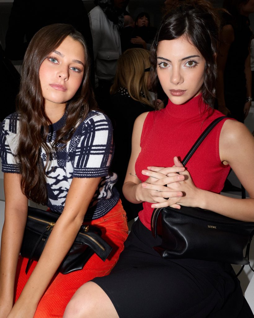 Beau Gadsdon and Sara Boustany attend the Loewe Spring Summer 2027 presentation