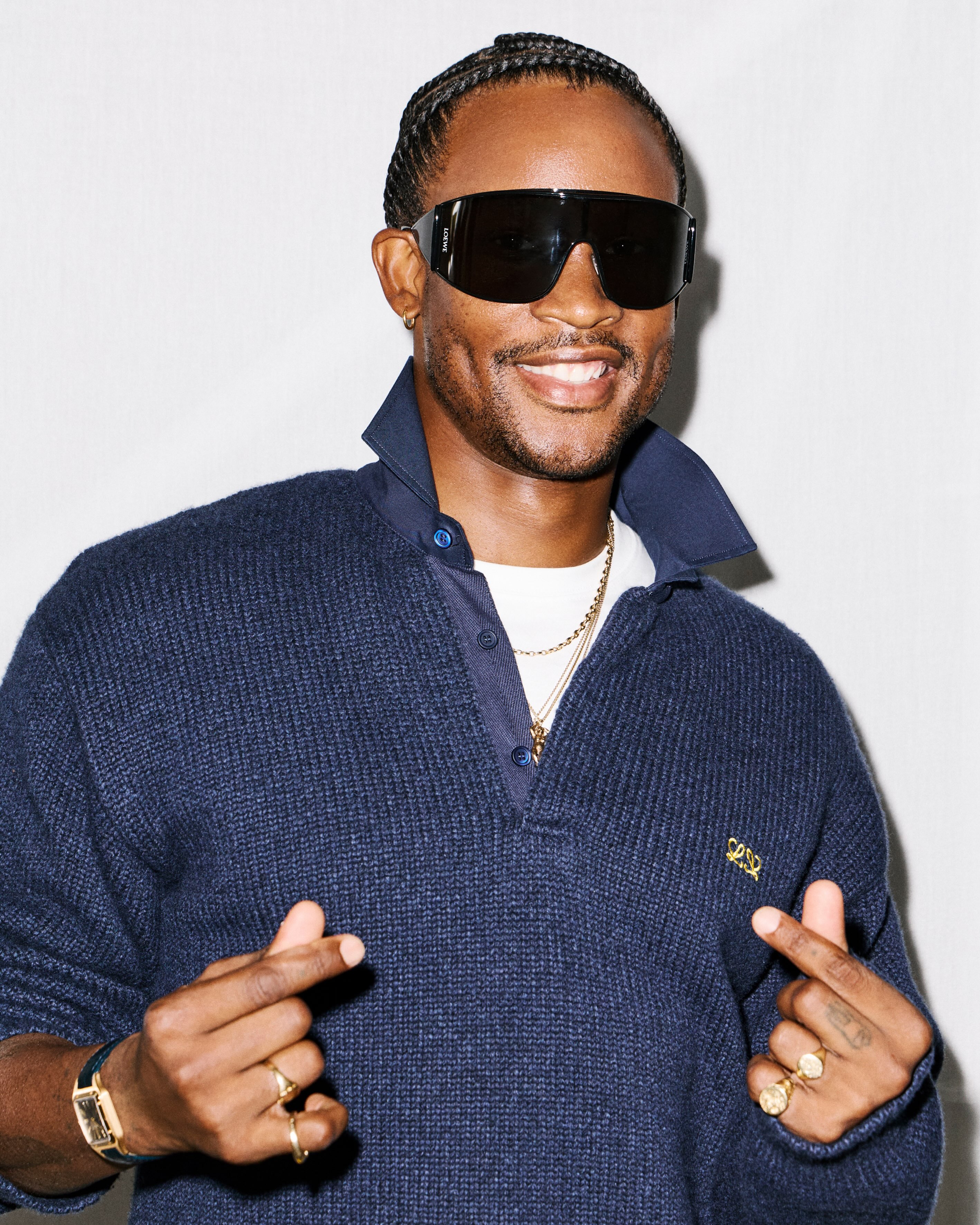 Akinola Davies Jr. at the Loewe Spring Summer 2027 fashion presentation